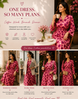 Serene Crimson Bloom Midi