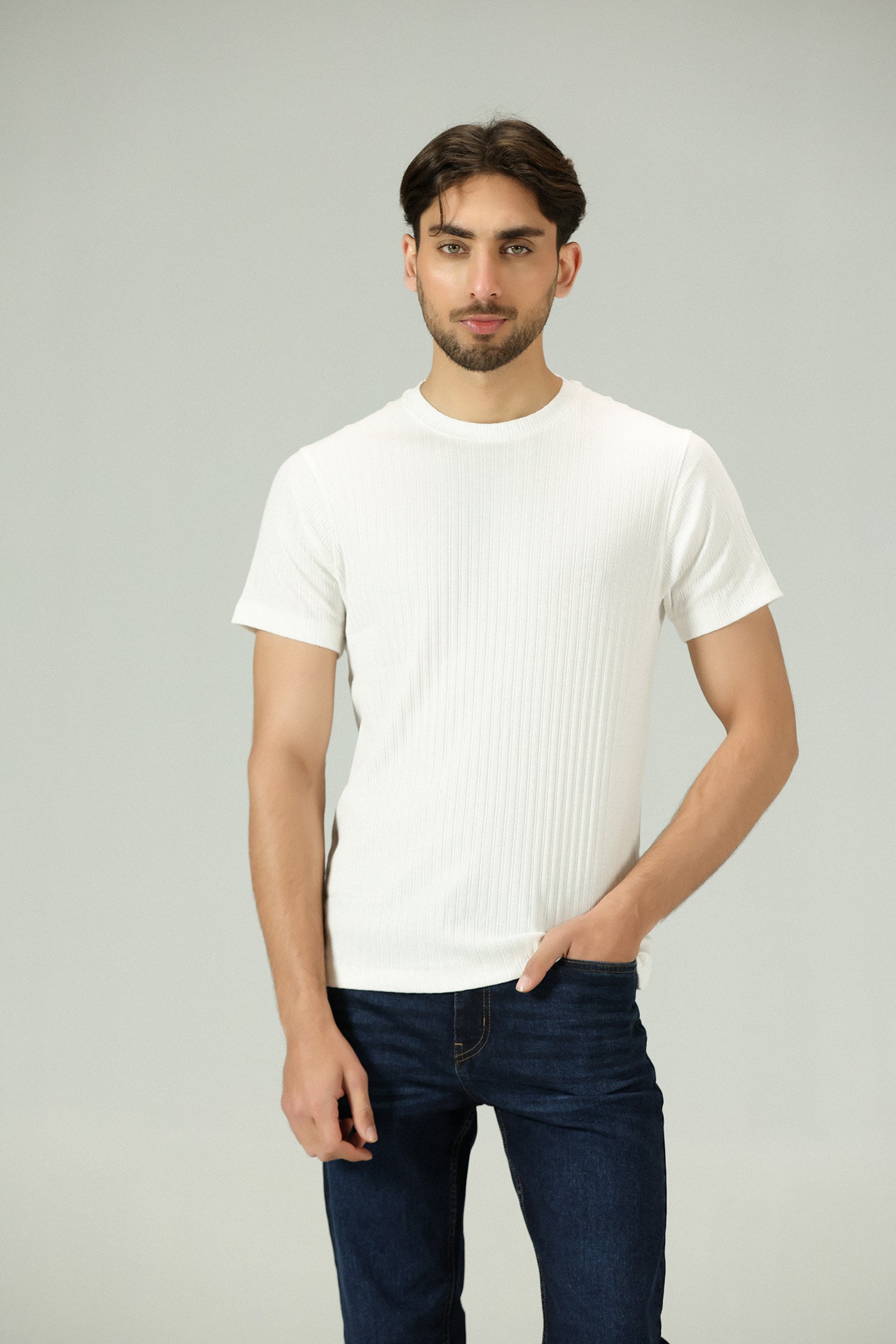 Aurelian White Rib Crew Tee