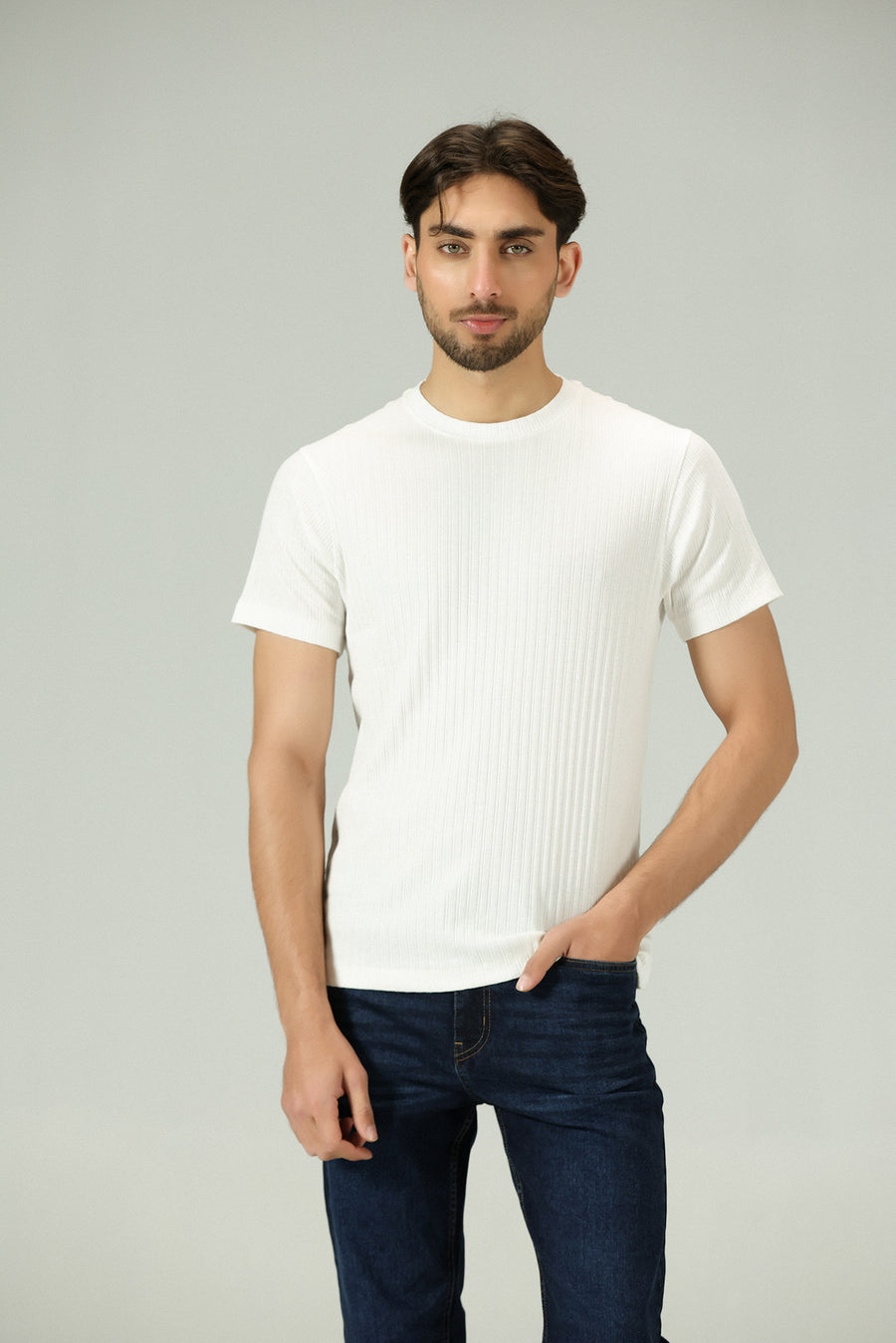 Aurelian White Rib Crew Tee
