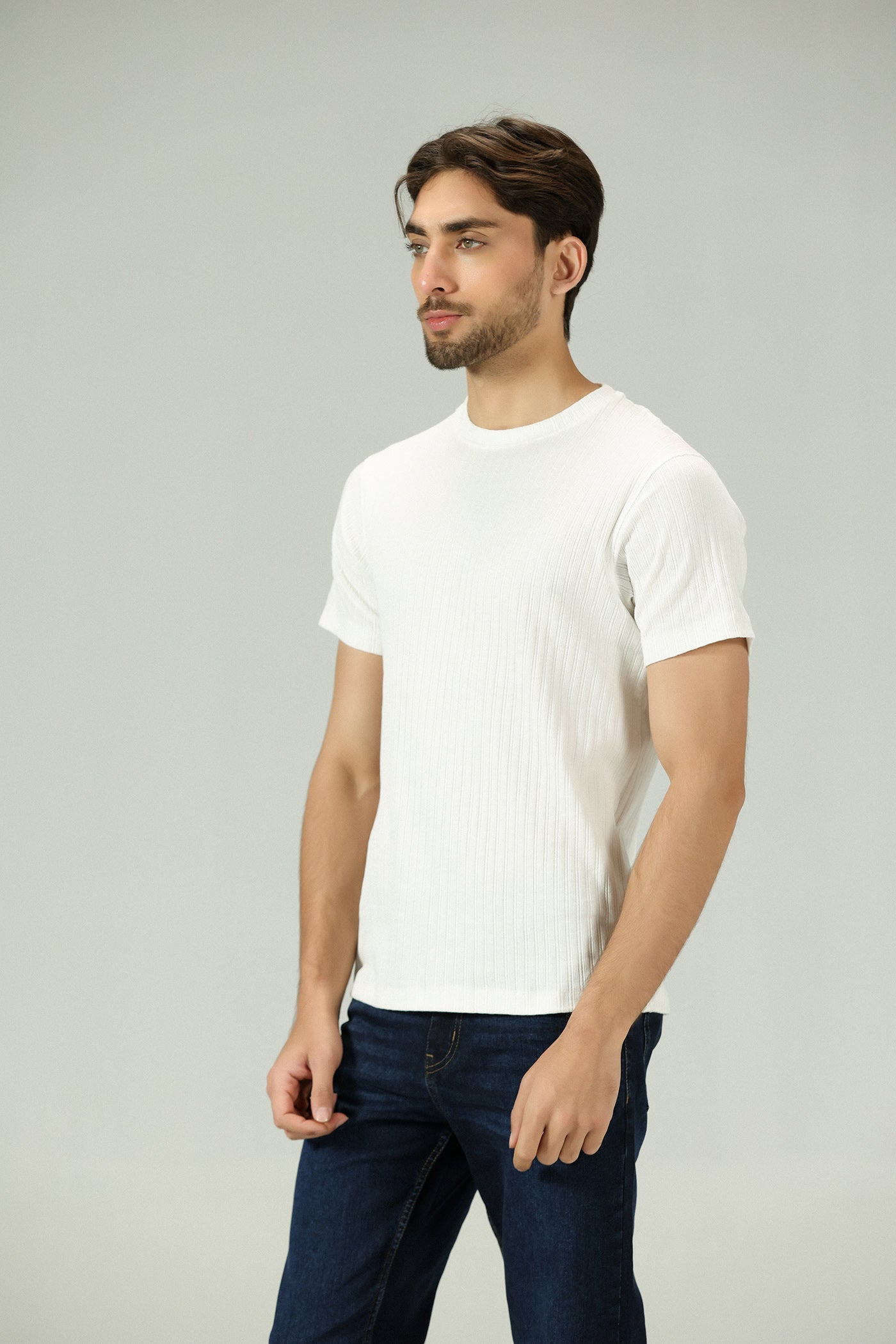 Aurelian White Rib Crew Tee