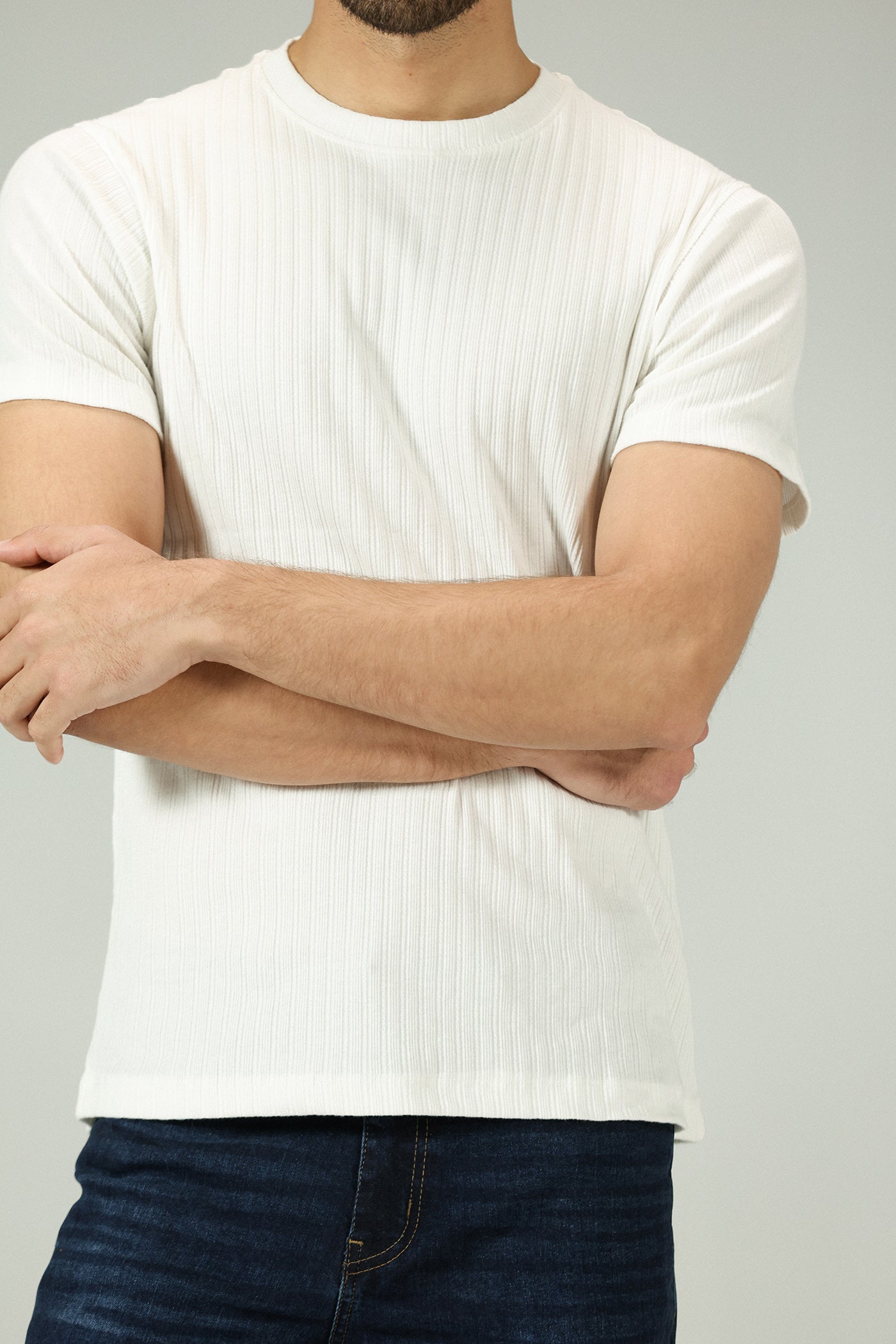 Aurelian White Rib Crew Tee