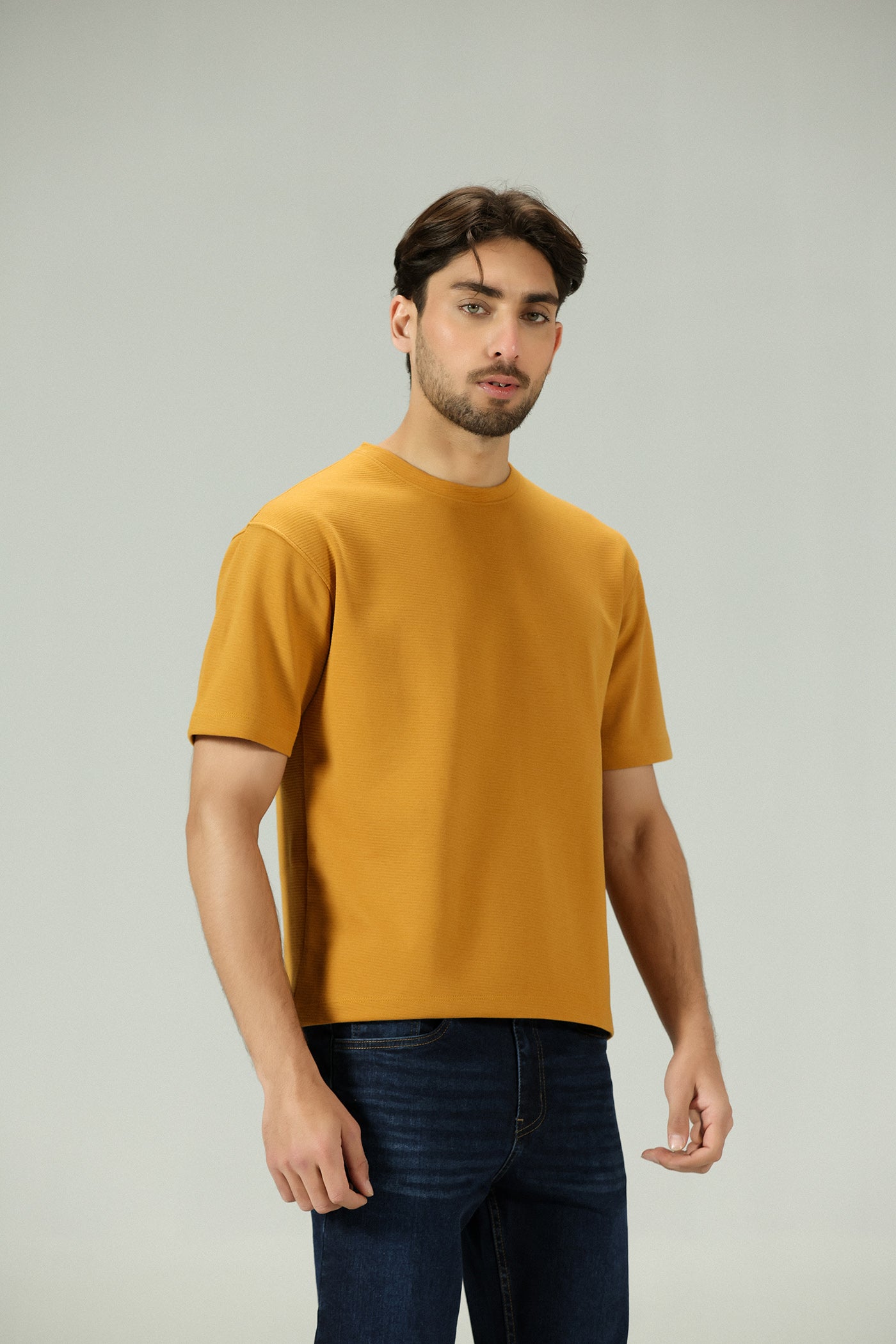 Citrine Core Rib Mustard Tee