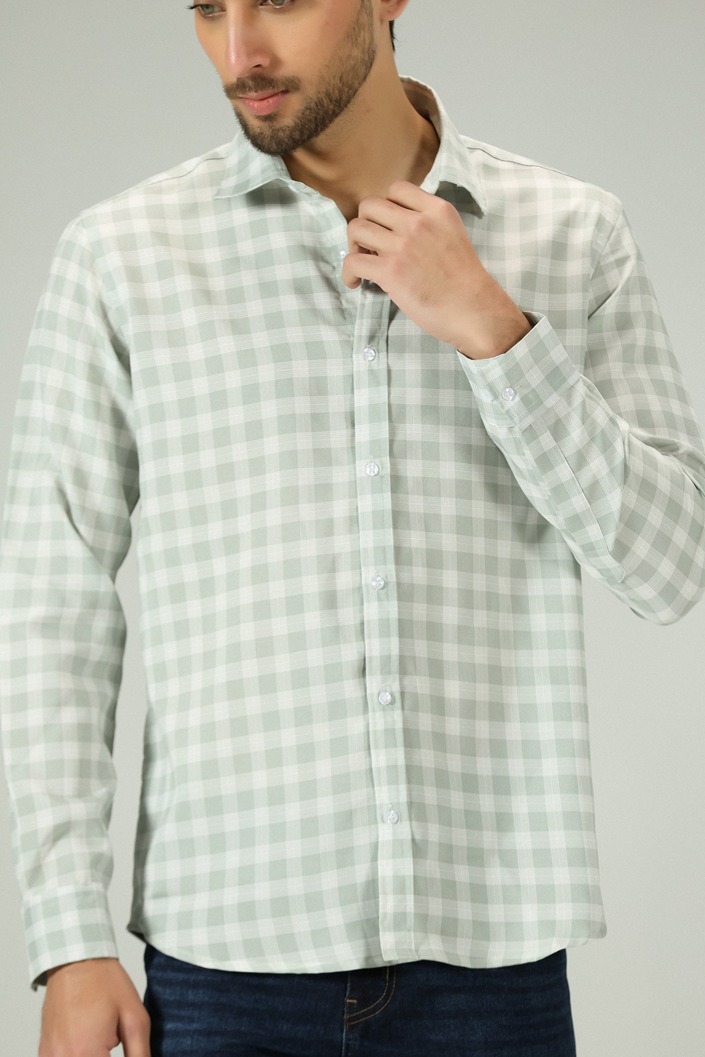 Refined Pastel Check Shirt