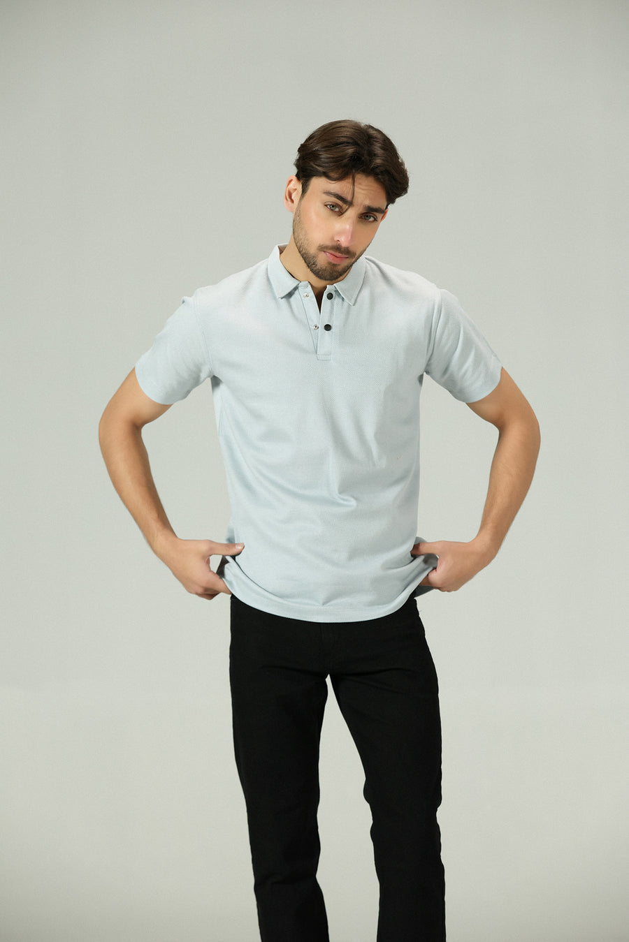 Luxe Breeze Popcorn Sky Polo