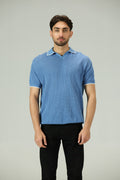 Heritage Marine Blue Knitted Polo