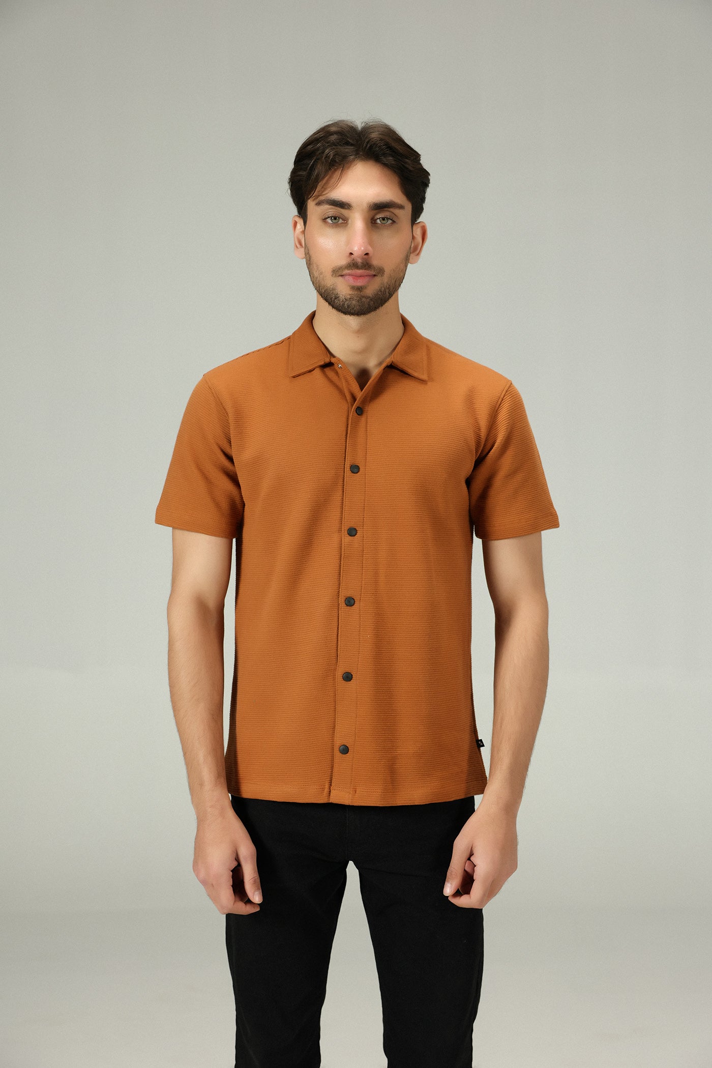 Textured Core Ottoman Mustard Shirt