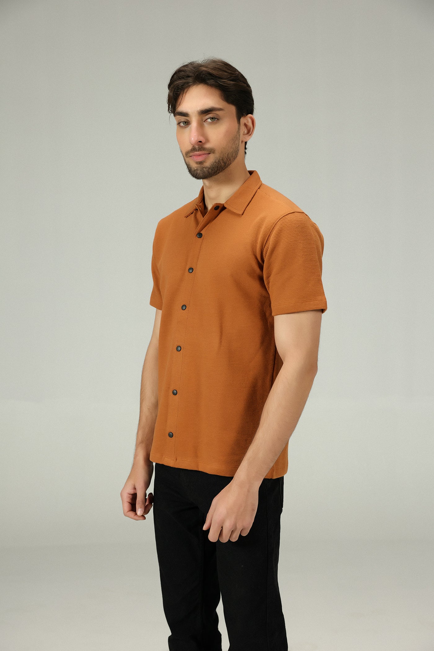 Textured Core Ottoman Mustard Shirt