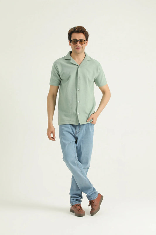 Sunday Stretch Knitted Cuban Shirt