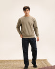 KHAKI RAGLAN-SLEEVE SWEATSHIRT