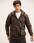 CHOCLATE BROWN ZIPPERED HOODIE