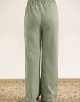 SAGE GREEN FLARED TROUSER WITH SIDE POCKETS