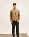CAMEL BROWN BOXY POCKET SWEATSHIRT