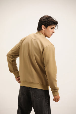 CAMEL BROWN BOXY POCKET SWEATSHIRT