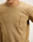 CAMEL BROWN BOXY POCKET SWEATSHIRT