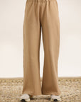 BEIGE FLARED TROUSER WITH SIDE POCKETS