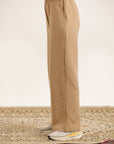 BEIGE FLARED TROUSER WITH SIDE POCKETS