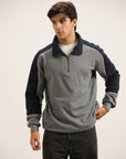 GREY & NAVY MOCK NECK SWEATSHIRT
