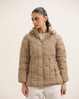 WOMEN BROWN PUFFER JACKET