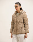 WOMEN BROWN PUFFER JACKET