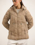 WOMEN BROWN PUFFER JACKET