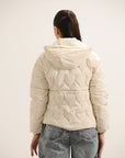 WOMEN OFF WHITE PUFFER JACKET