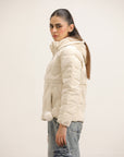 WOMEN OFF WHITE PUFFER JACKET