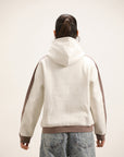 OFF WHITE & MOCHA STRIPE HOODIE