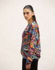 ABSTRACT MULTI-PRINT SWEATSHIRT
