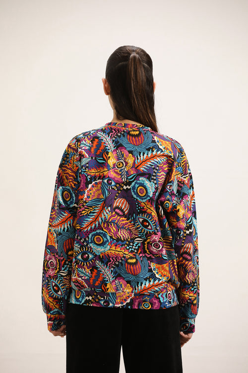 ABSTRACT MULTI-PRINT SWEATSHIRT