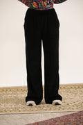 BLACK FLARED TROUSER WITH SIDE POCKETS