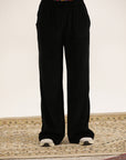 BLACK FLARED TROUSER WITH SIDE POCKETS
