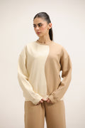 CREAMY BEIGE CROPPED SWEATSHIRT