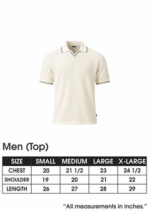 Jacquard Mesh offwhite Knitted Polo