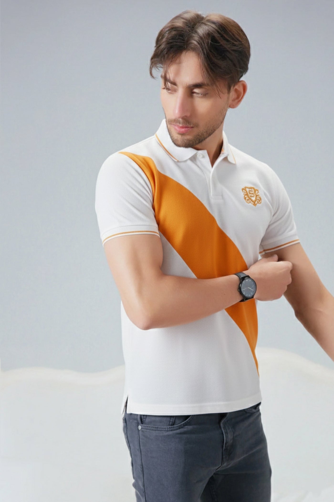 Solar Crest Cotton Polo Shirt