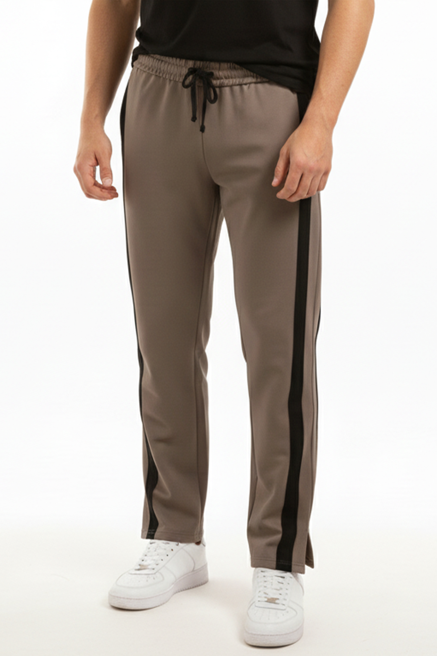 SMOKEY BROWN TROUSER WITH BLACK PANNELS
