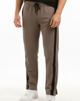 SMOKEY BROWN TROUSER WITH BLACK PANNELS
