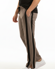 SMOKEY BROWN TROUSER WITH BLACK PANNELS