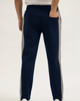 NAVY & GREY PANELLED TROUSER