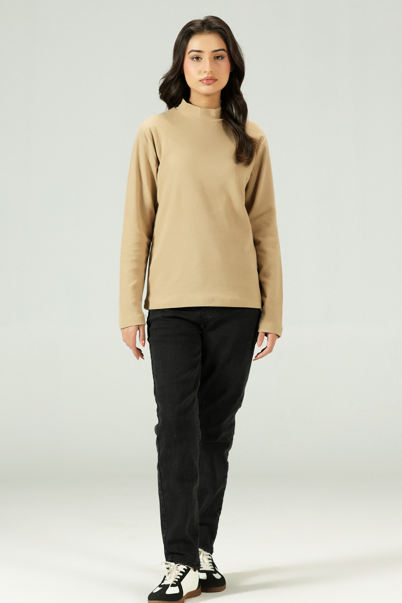 Elara Softline Mock Neck Tee