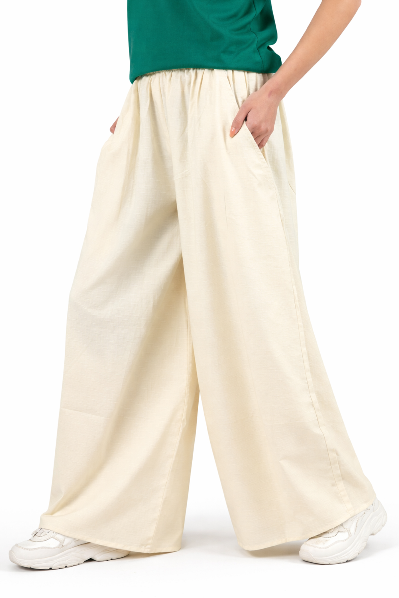 Ivory Flow Wide Leg Pants