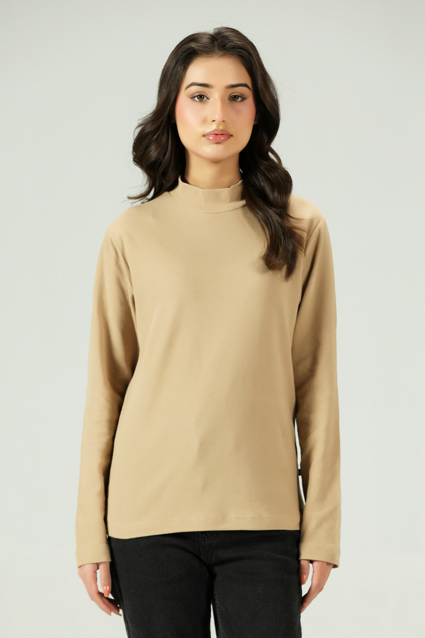 Elara Softline Mock Neck Tee