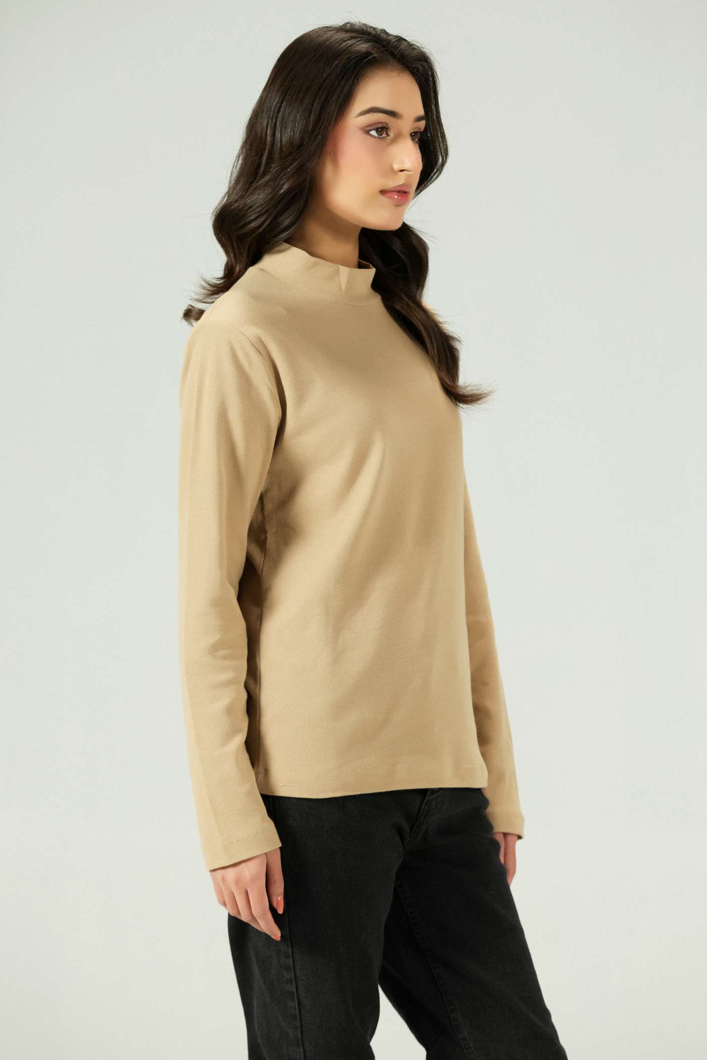 Elara Softline Mock Neck Tee