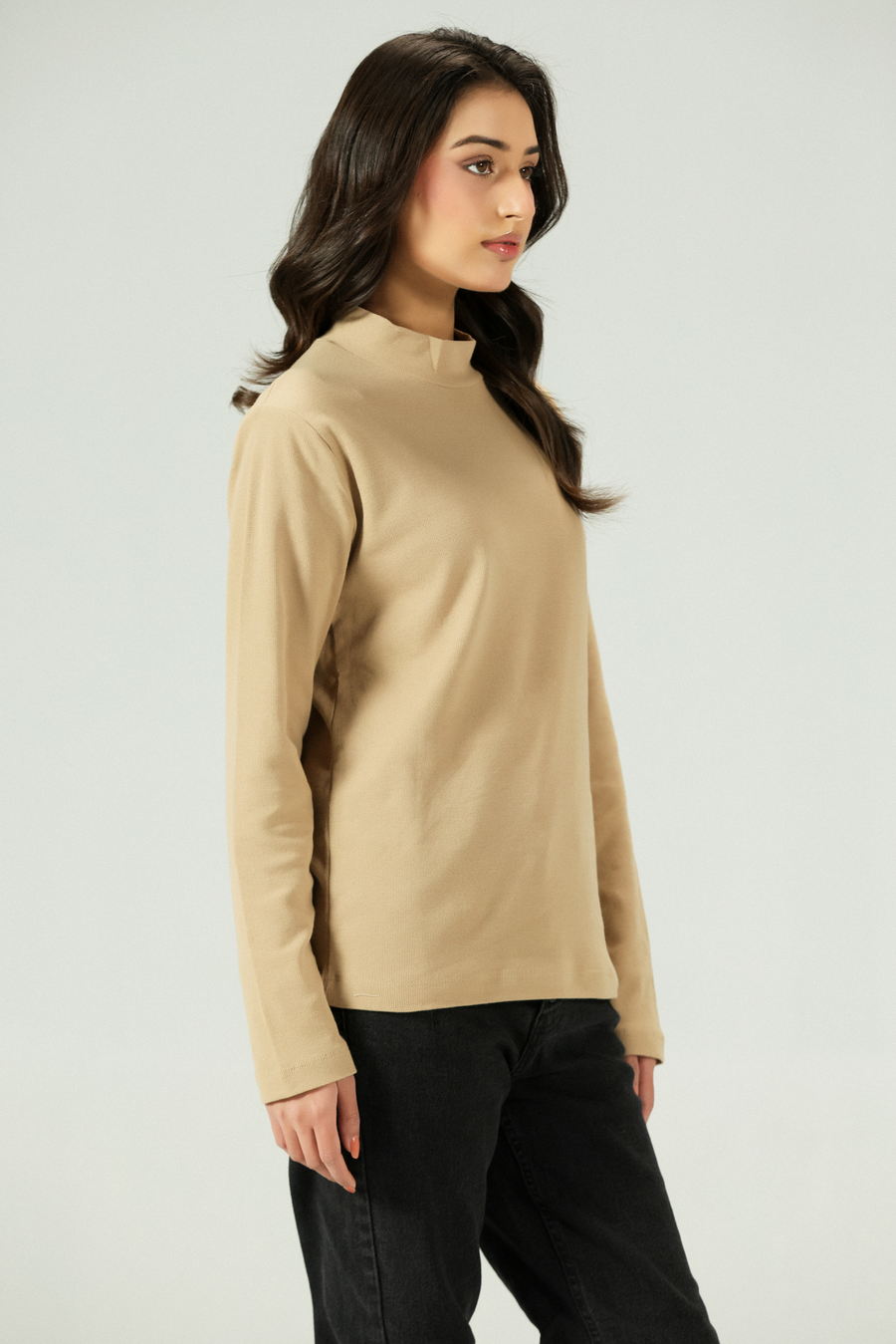 Elara Softline Mock Neck Tee
