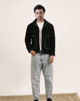 BLACK SHACKET WITH COLLAR