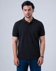 Signature Piqué Black Polo